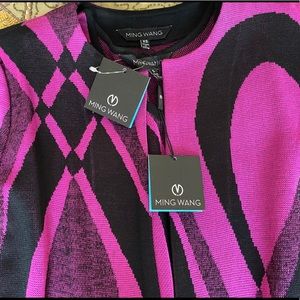 Ming Wang matching pink and black top & sweater